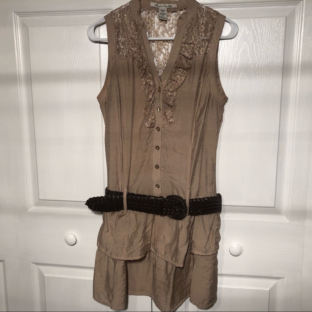 American Rag sleeveless dress, tan, size S